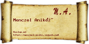 Menczel Anikó névjegykártya